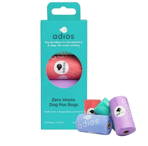 Compostable Dog Poo Bags - 8 Rolls (Rainbow)