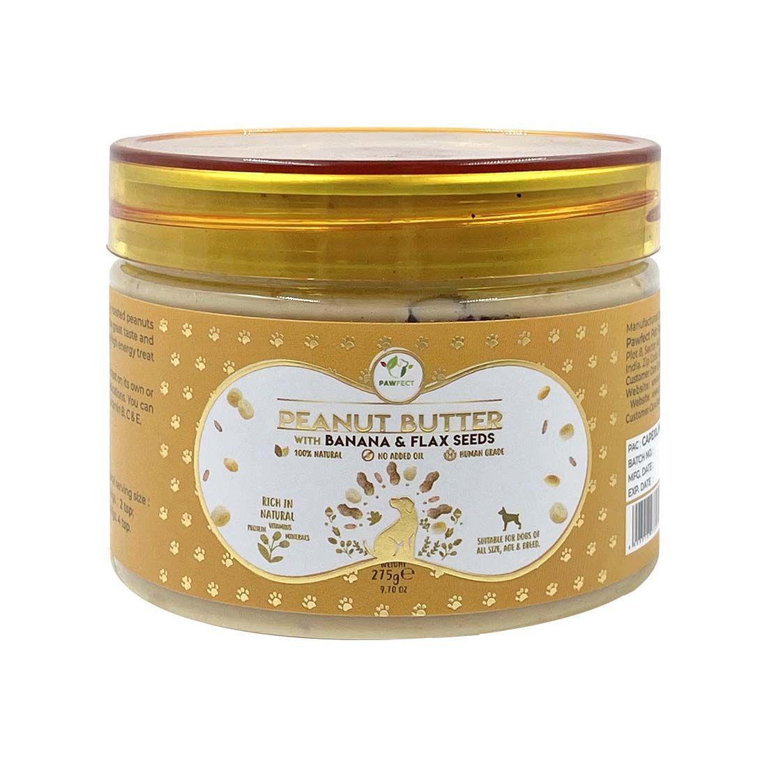 Pawfect Peanut Butter for Dogs: Banana & Flaxseeds